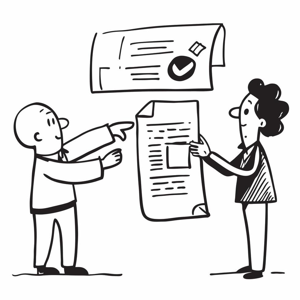 Purchasing manager with vendor contracts concept as A purchasing managers profile blended with vendor contracts symbolizing the contractual aspect of vendor evaluation Ideal for b Dynamics vector