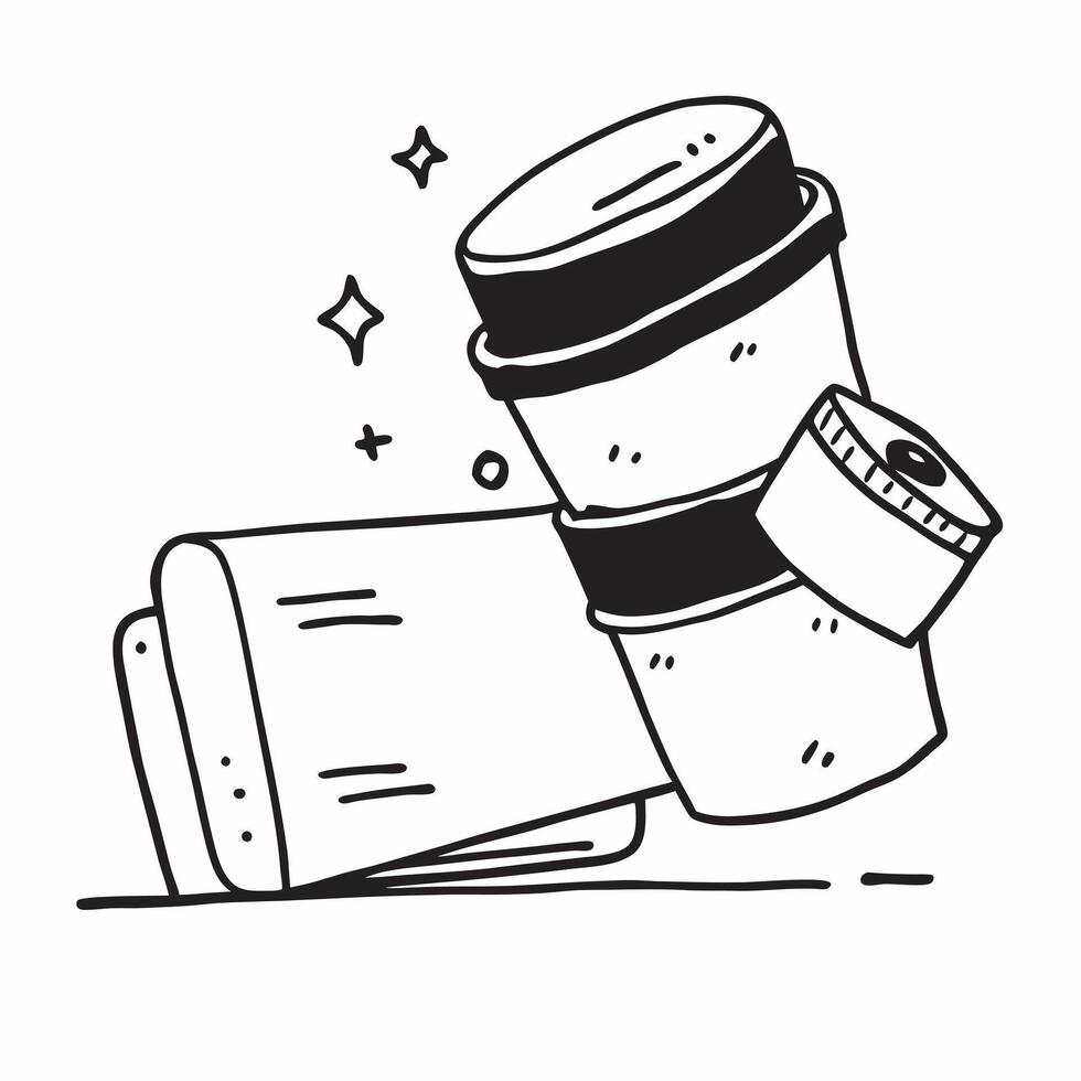 Recyclable coffee cup and business card concept as A recyclable coffee cup paired with a business card symbolizing sustainable practices in everyday business activities ideal for c Dynamics vector