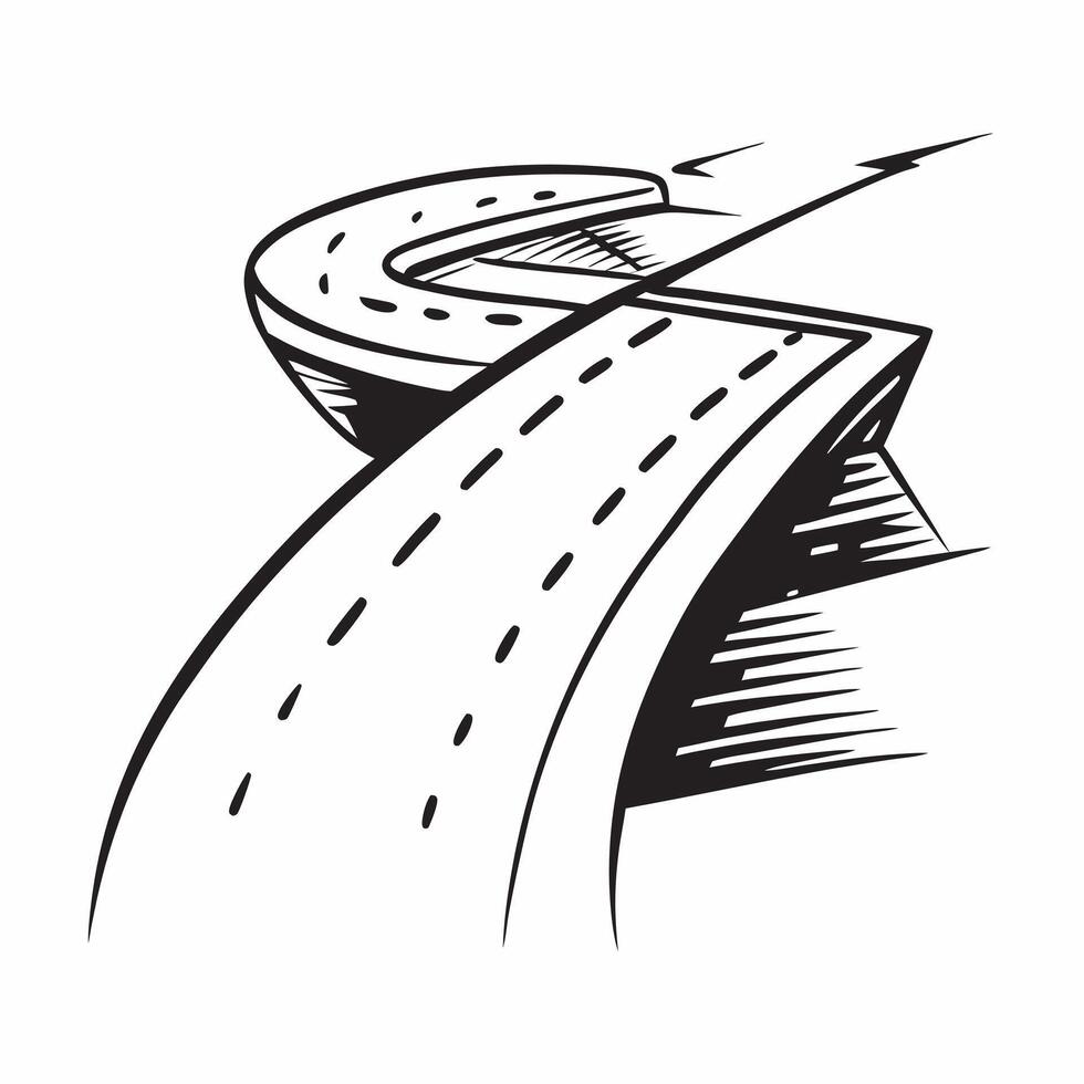 Road icon with copy space on a white background concept as A icon image of a road icon with generous copy space on a white background ideal for transportation and travel themed v Dynamic Dynamics vector