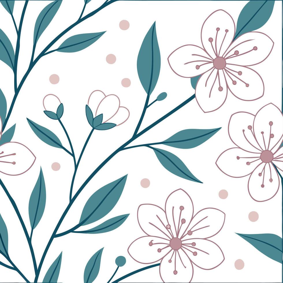 Romantic spring nature seamless pattern with soft floral arrangements and pastel color palette for delicate decor concept as Romantic spring nature pattern with delicate floral arr Dynamics vector