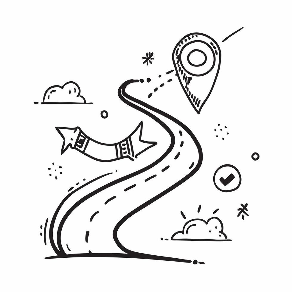 Roadmap symbol with copy space for website banners concept as A sleek roadmap symbol with generous copy space suitable for creating eye catching website banners and headers to show Dynamic Dynamics vector