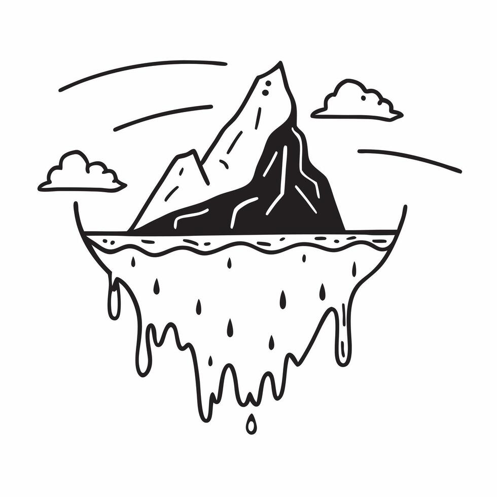 Rural village with flood imagery concept as A rural villages profile blended with flood imagery symbolizing the increased risk of flooding due to climate change Perfect for enviro Dynamics vector