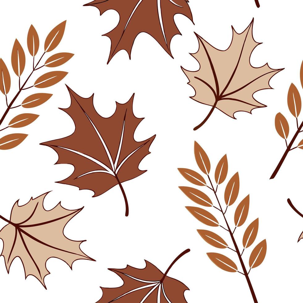 Rustic autumn leaves seamless pattern with deep earth tones and organic shapes for a natural earthy design concept as Rustic autumn leaves pattern with earth tones and organic shap Dynamics vector