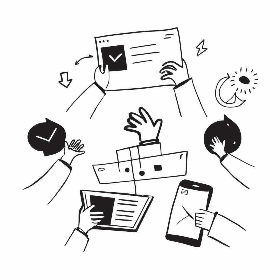 Sales team collaborating on a lead generation strategy concept as A icon illustration of a sales team collaborating on a lead generation strategy using laptops and digital tools Dynamic Dynamics vector