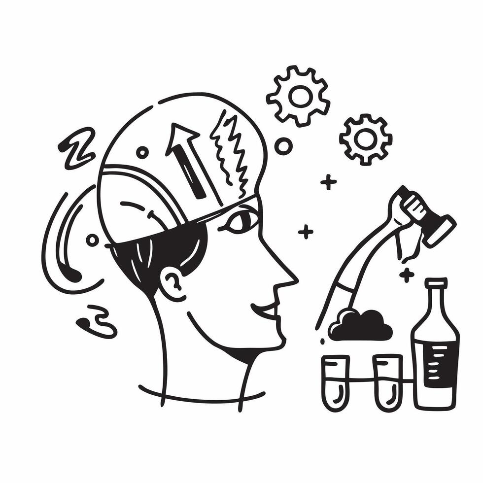 Scientist with green technology concept as A scientists profile blended with green technology imagery symbolizing hope and innovation in sustainable tech Ideal for tech and enviro Dynamics vector