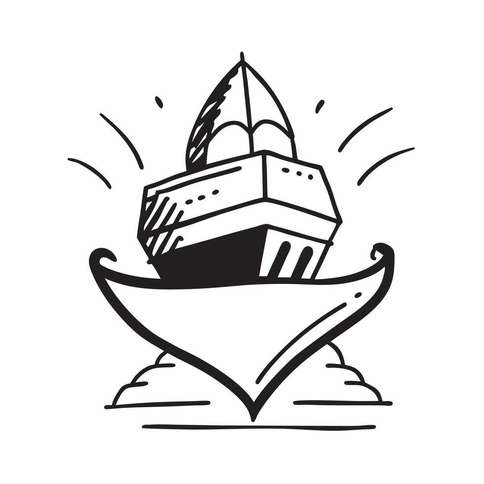 Ship icon with copy space on a blue background concept as A icon image of a ship icon with ample copy space on a blue background ideal for travel and cruise themed visuals in Ph Dynamic Dynamics vector