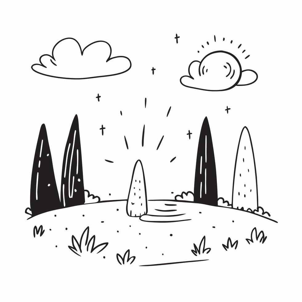 Simple flat illustration as Autumn park with colorful foliage concept as A vibrant autumn park with colorful foliage under a clear sky providing a festive and clean backgrou Dynamics Set 7 vector
