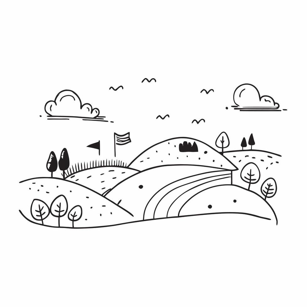 Simple flat illustration as Autumn park with colorful foliage concept as A vibrant autumn park with colorful foliage under a clear sky providing a festive and clean backgrou Dynamics Set 9 vector
