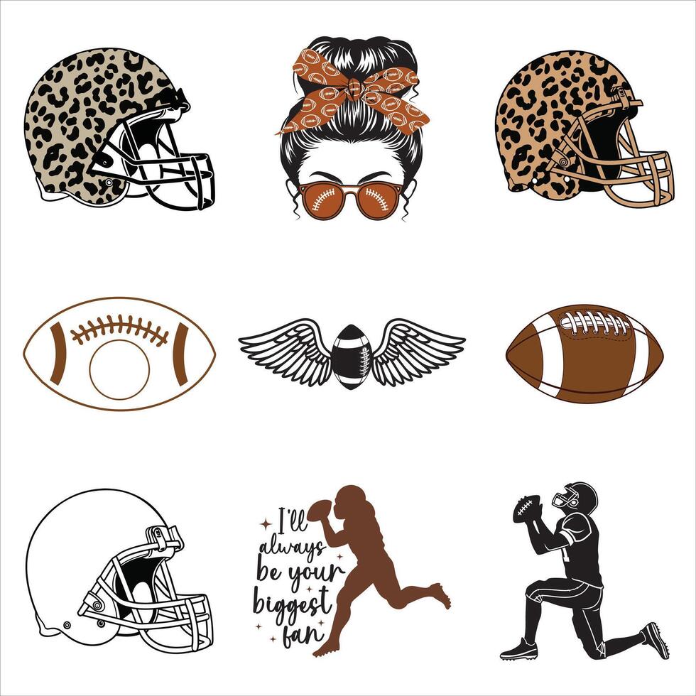 Collection of Creative American Football Illustration for Fans vector