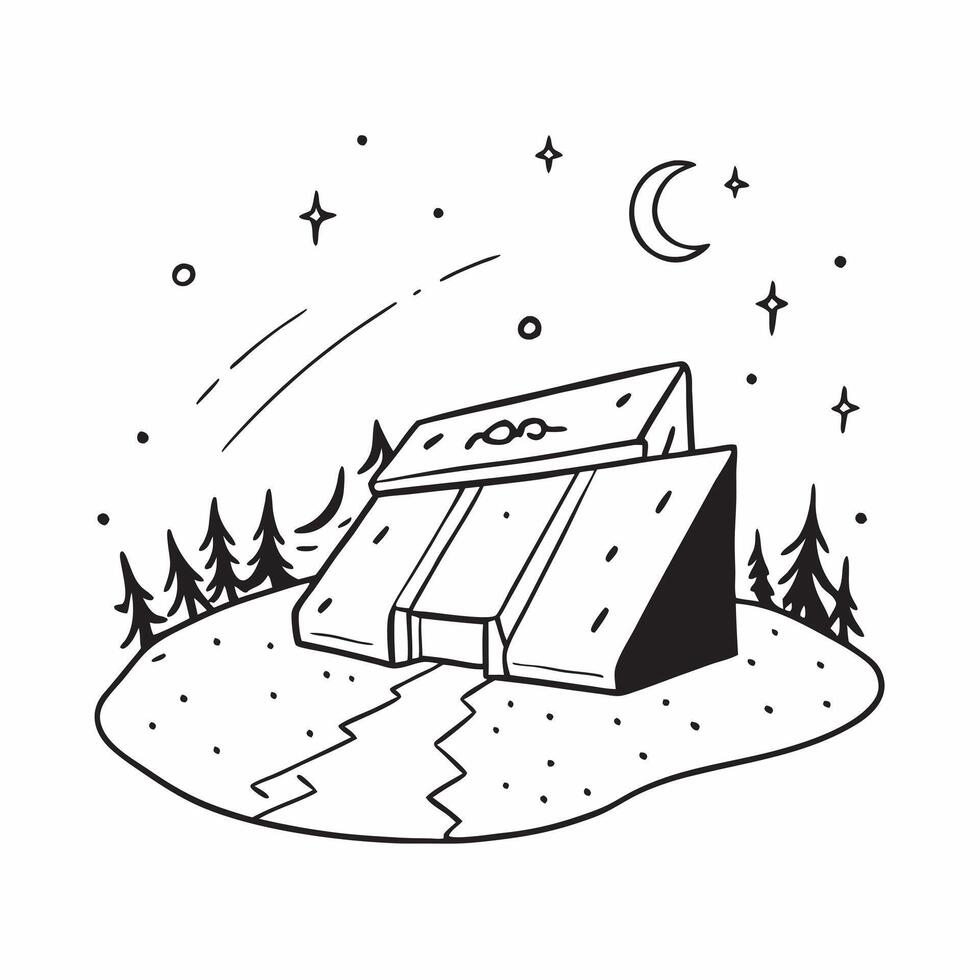 Simple flat illustration as Snow covered forest under a clear winter sky concept as A serene forest blanketed in snow with a clear blue winter sky perfect for business prese Dynamics vector