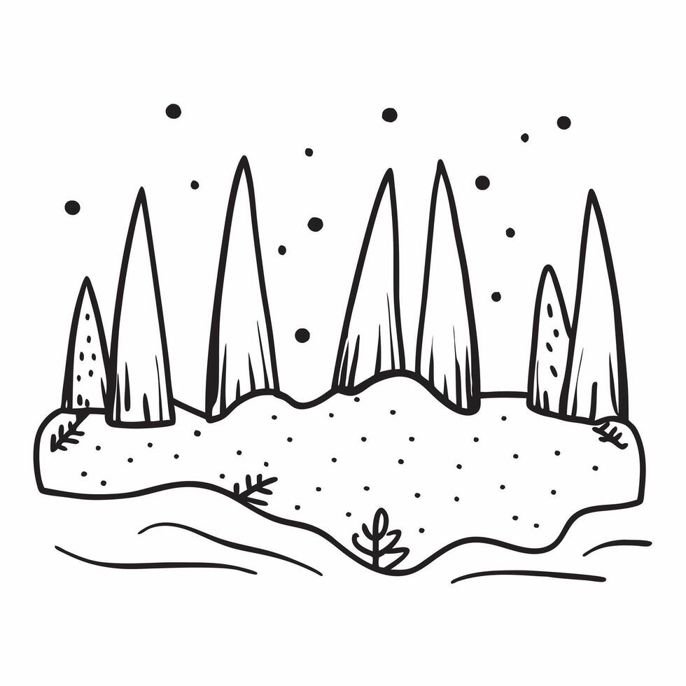 Simple flat illustration as Snow covered forest under a clear winter sky concept as A serene forest blanketed in snow with a clear blue winter sky perfect for business prese Dynamics Set 13 vector
