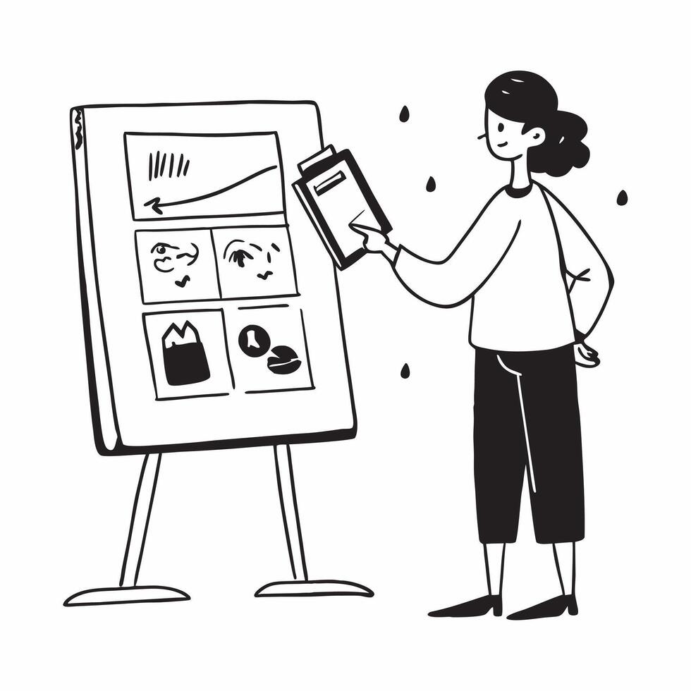 Skincare ambassador presenting a mockup skincare board in a shopping mall concept as A skincare ambassador presents a mockup skincare board in a shopping mall highlighting new skin Dynamics vector