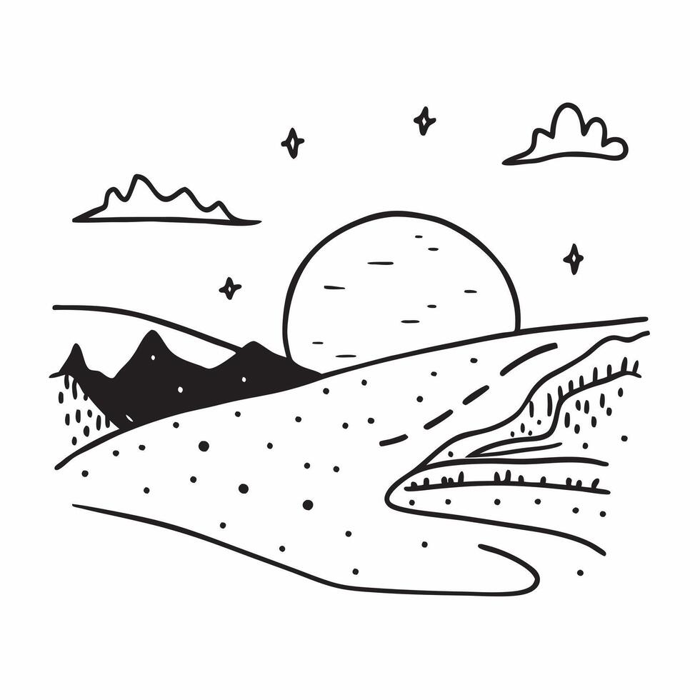 Simple flat illustration as Winter sunset over a snow covered field concept as A beautiful sunset casting warm hues over a serene snow covered field perfect for business pre Dynamics vector
