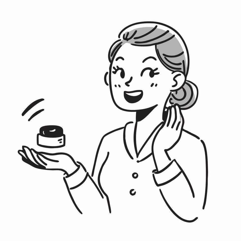 Skincare ambassador promoting a mockup lip balm concept as A skincare ambassador promotes a mockup lip balm focusing on hydration and protection Perfect for skincare and cosmetic Dynamics vector