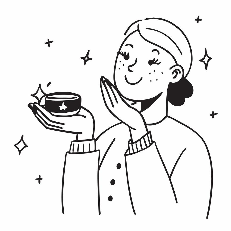 Skincare expert showcasing a mockup night cream concept as A skincare expert showcases a mockup night cream focusing on its nourishing and restorative properties Perfect for skinc Dynamics vector