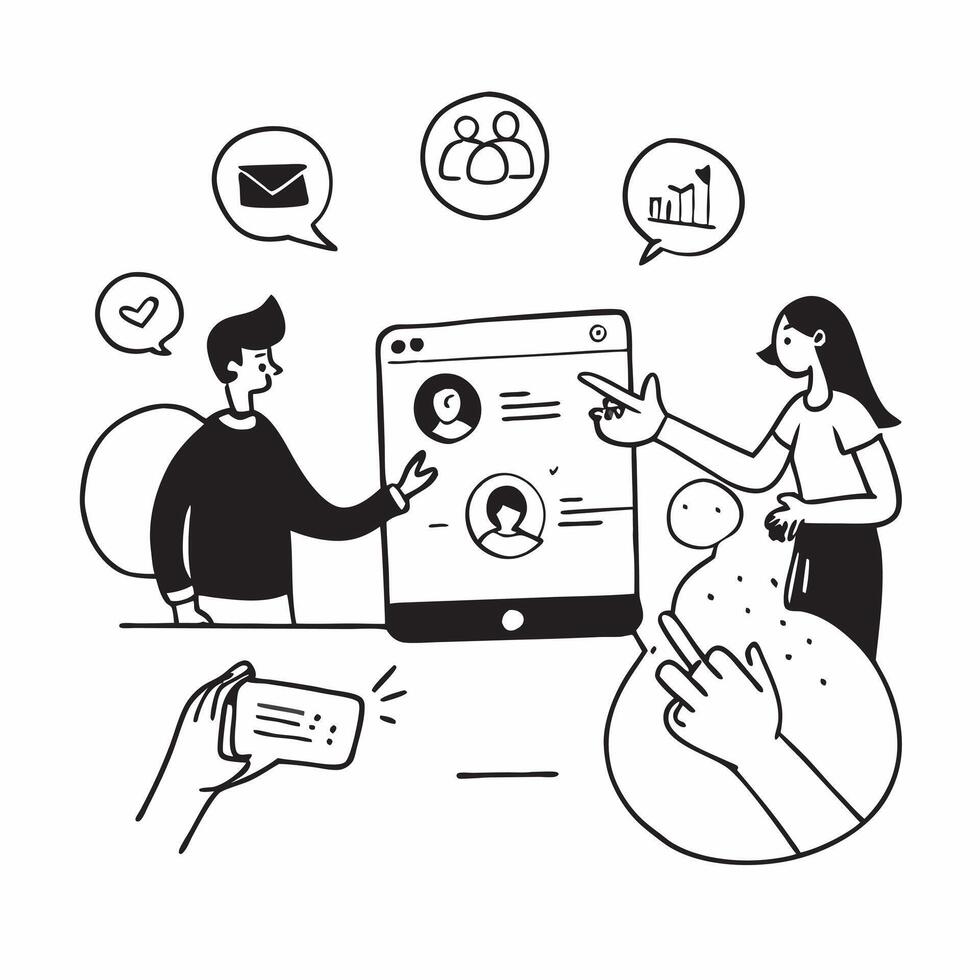 Social media marketer engaging with followers on a smartphone concept as A social media marketer in an office engaging with followers on a smartphone highlighting real time interac Dynamics vector
