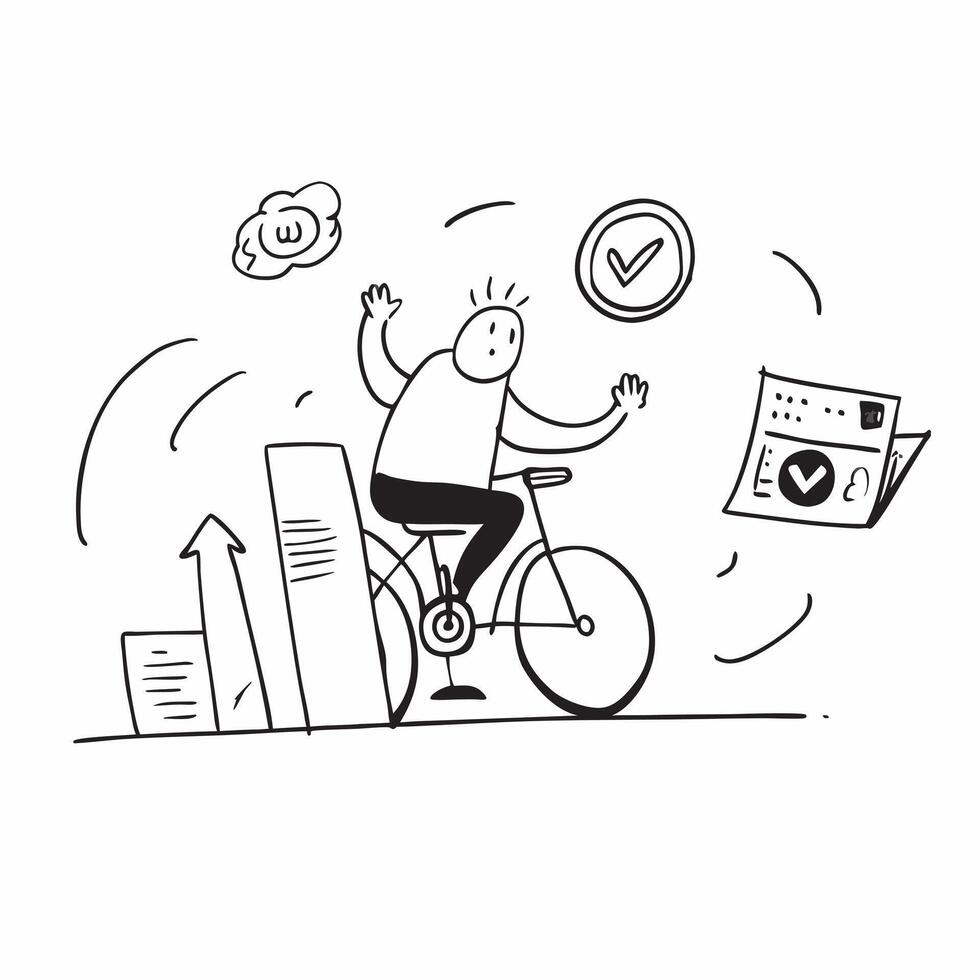 Social media specialist enjoying a bike ride during a break concept as A social media specialist enjoying a bike ride during a break symbolizing relaxation and a balanced work life Dynamics vector