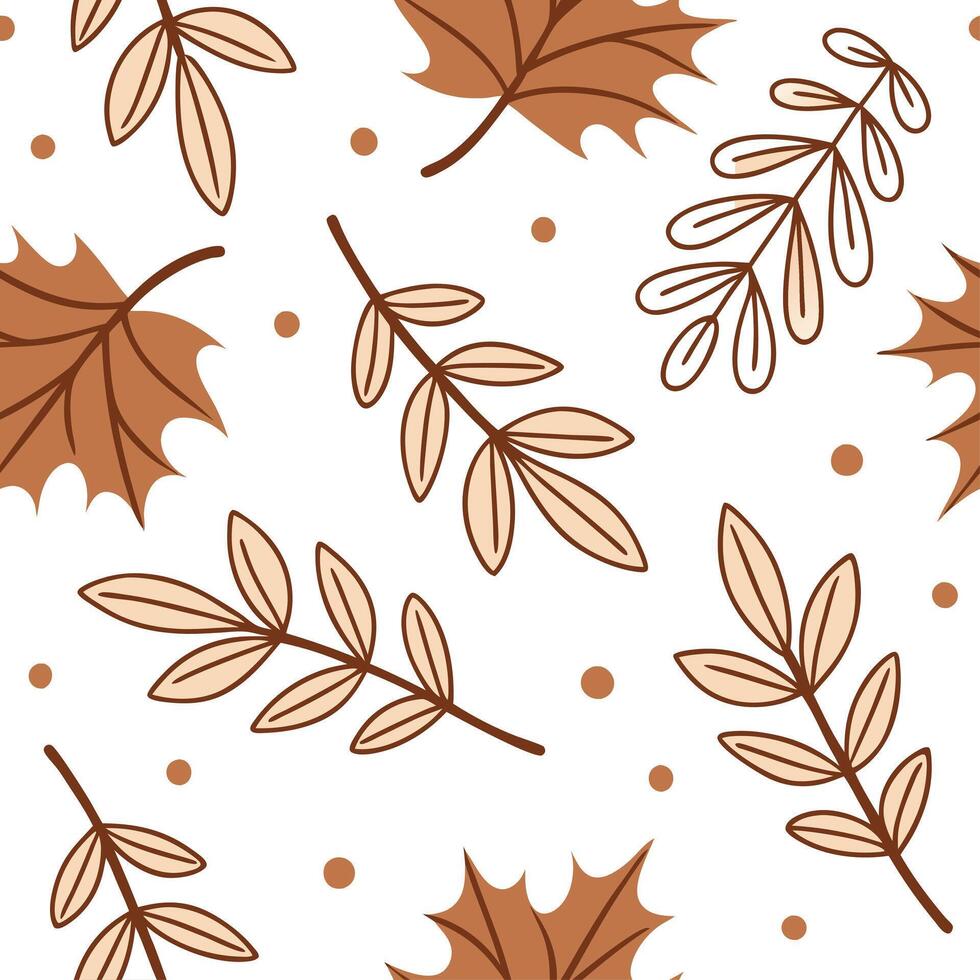 Soft autumn seamless pattern with delicate fall leaves and warm brown tones for a rustic cozy vibe concept as Cozy autumn pattern with soft fall leaves and warm brown tones for a r Dynamics vector