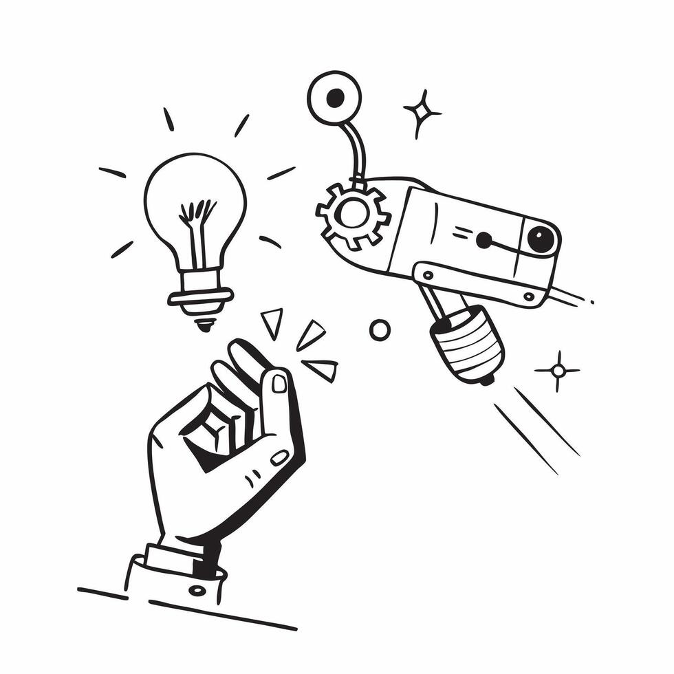 Solar energy and robotic arm concept as Solar energy paired with a robotic arm representing the integration of renewable energy in automated manufacturing perfect for isolated vect Dynamics vector
