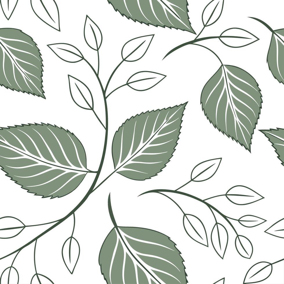 Spring leaves seamless pattern with delicate veins and subtle variations in green for natural elegance concept as Elegant spring leaves pattern with delicate veins and varying gree Dynamics vector