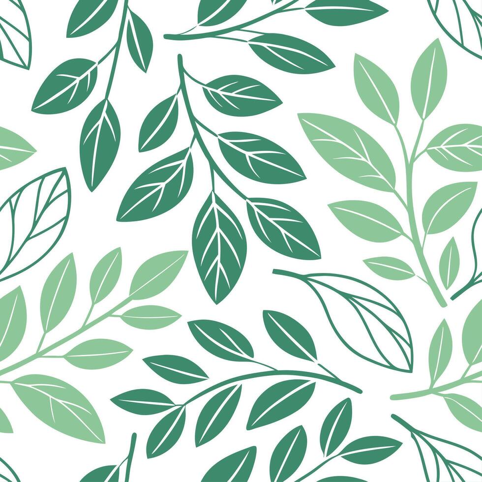Spring leaves seamless pattern with soft gradients and green tones for fresh natural designs concept as Seamless pattern featuring soft gradient spring leaves in varying shades of Dynamics vector