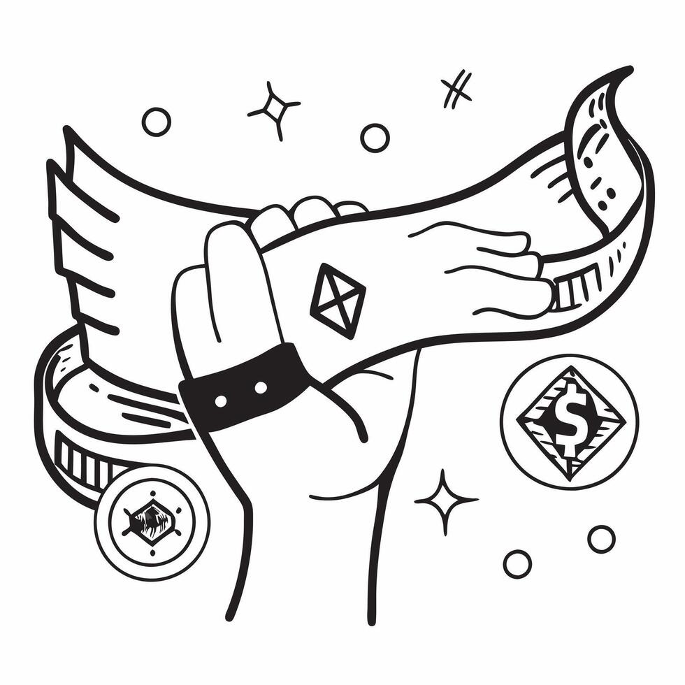 Stretch band and cryptocurrency concept as A stretch band and a cryptocurrency symbol representing flexibility training and digital finance perfect for isolated designs on a Dynamics vector