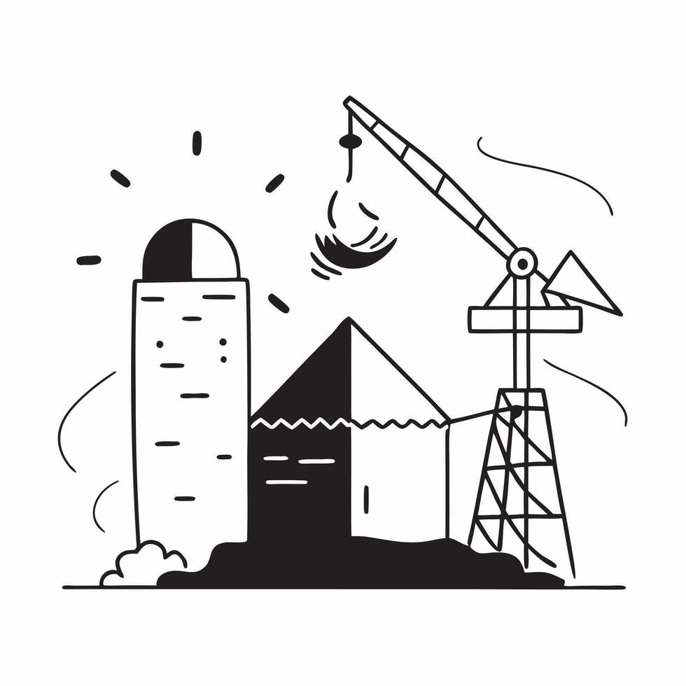 Sunrise over a construction site concept as A serene construction site with the first light of sunrise symbolizing new beginnings and hard work perfect for business presentations n Dynamics vector
