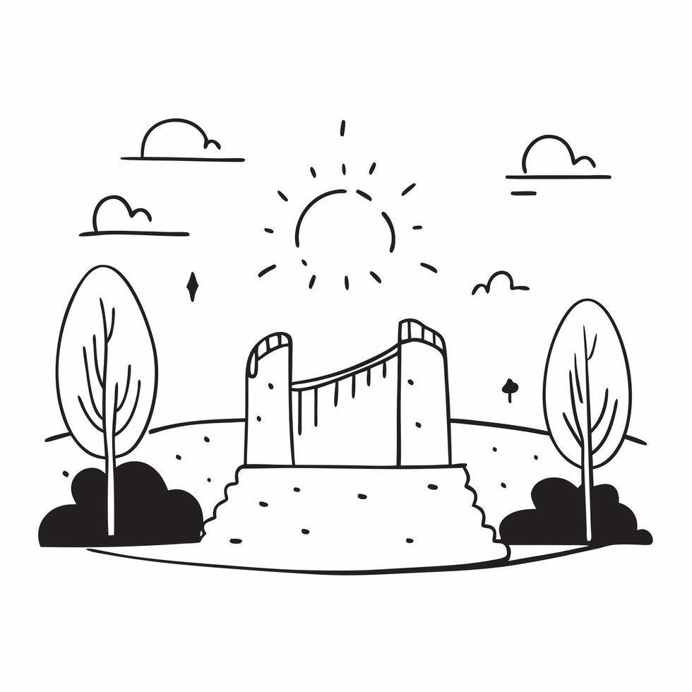Sunrise over a tranquil park concept as A serene park with the first light of sunrise capturing the essence of new beginnings and hard work perfect for business presentations needi Dynamics vector