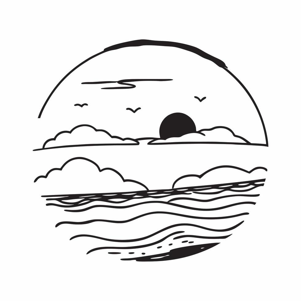 Sunset over a calm ocean with a clear horizon concept as A tranquil ocean scene with the warm hues of sunset and a clear horizon ideal for business presentations needing a serene a Dynamics vector