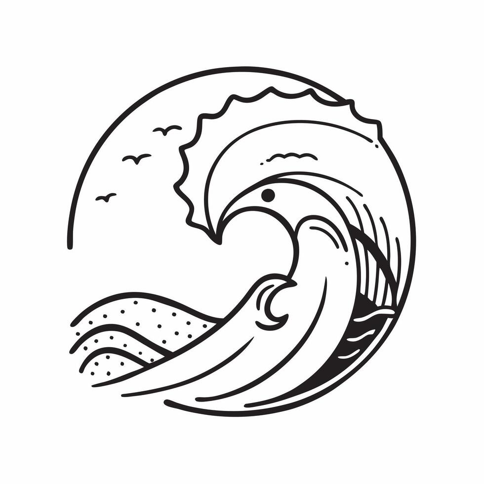 Surfer with ocean waves concept as A surfers profile blended with ocean waves symbolizing the power and beauty of the sea Perfect for outdoor and sports ads in Photo Stock Concep Dynamics vector