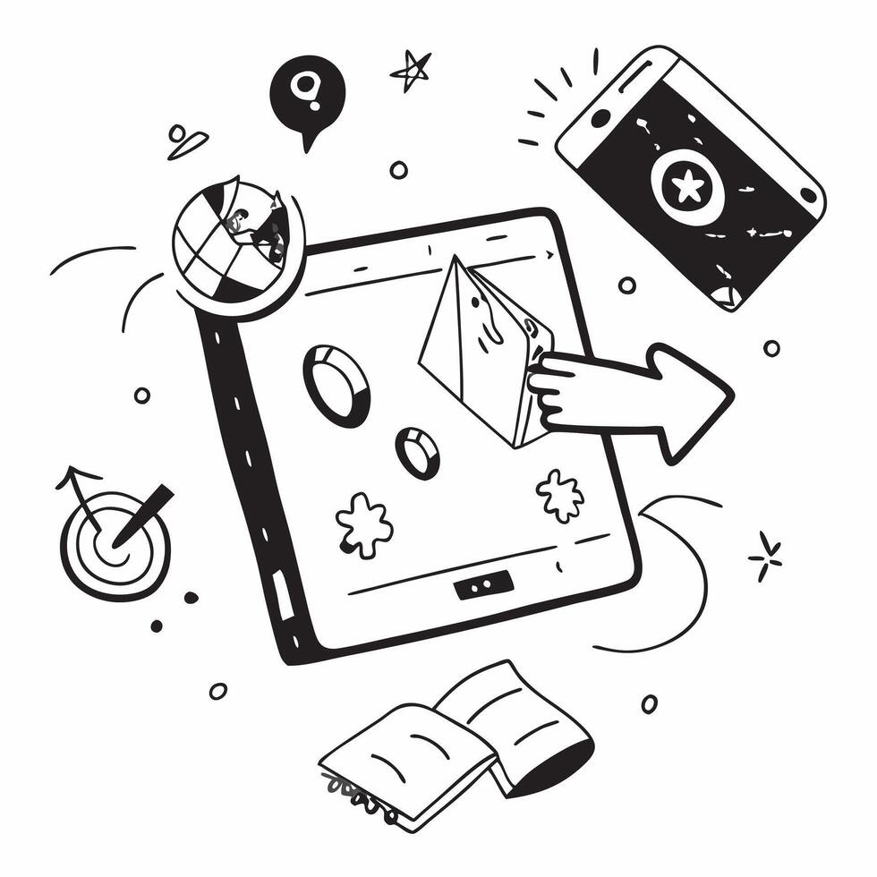 Tablet with holographic AI travel deals and holiday icons concept as Camera movement Slide across the tablet screen with a focus on glowing holographic AI travel deals and holiday Dynamics Set 3 vector