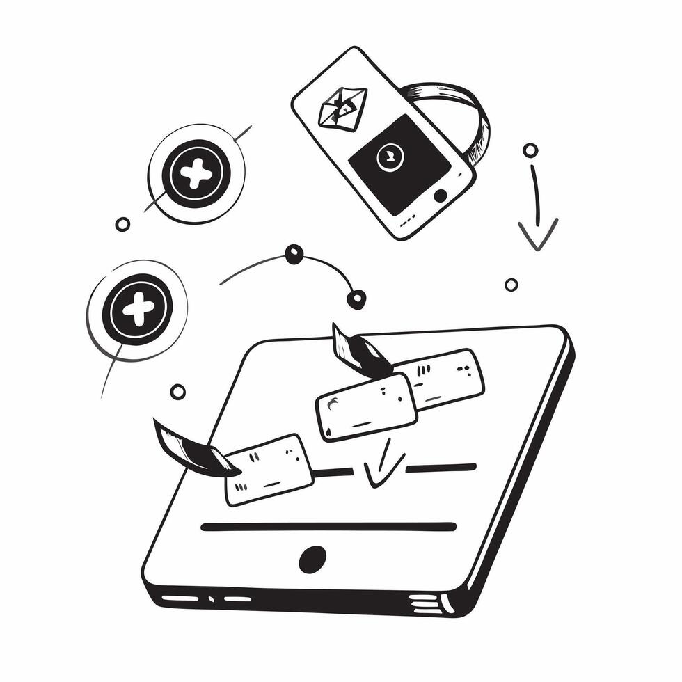 Tablet with holographic AI QA and inspection icons concept as Camera movement Slide across the tablet screen with a focus on glowing holographic AI QA and inspection icons Scene A Dynamics vector