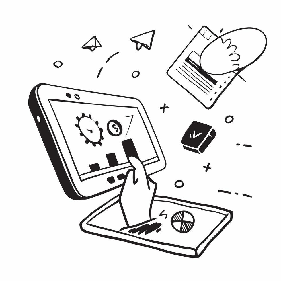 Tablet with holographic AI travel deals and holiday icons concept as Camera movement Slide across the tablet screen with a focus on glowing holographic AI travel deals and holiday Dynamics vector