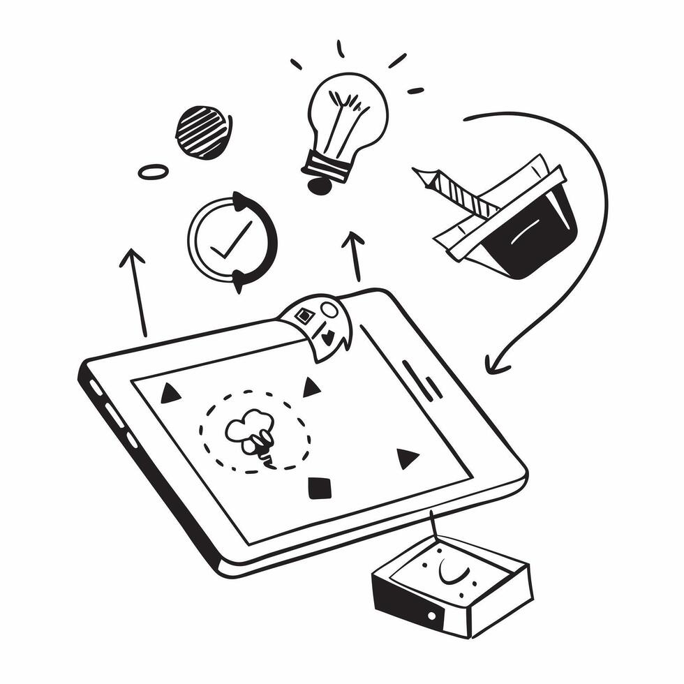 Tablet with holographic AI travel tips and holiday icons concept as Camera movement Slide across the tablet screen with a focus on glowing holographic AI travel tips and holiday ic Dynamics vector