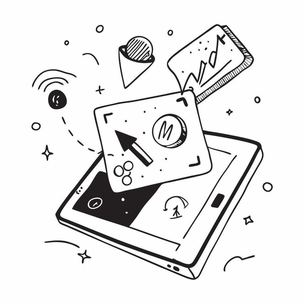 Tablet with holographic AI travel tips and holiday icons concept as Camera movement Slide across the tablet screen with a focus on glowing holographic AI travel tips and holiday ic Dynamics Set 2 vector