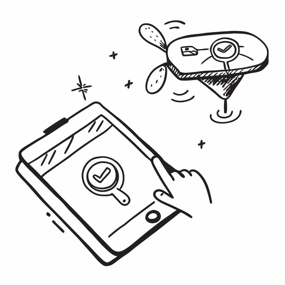 Tablet with Holographic Drone in Healthcare Icon and GPS Icon concept as A photo featuring a tablet with a glossy glowing holographic drone in healthcare icon and GPS icon The obj Dynamics vector