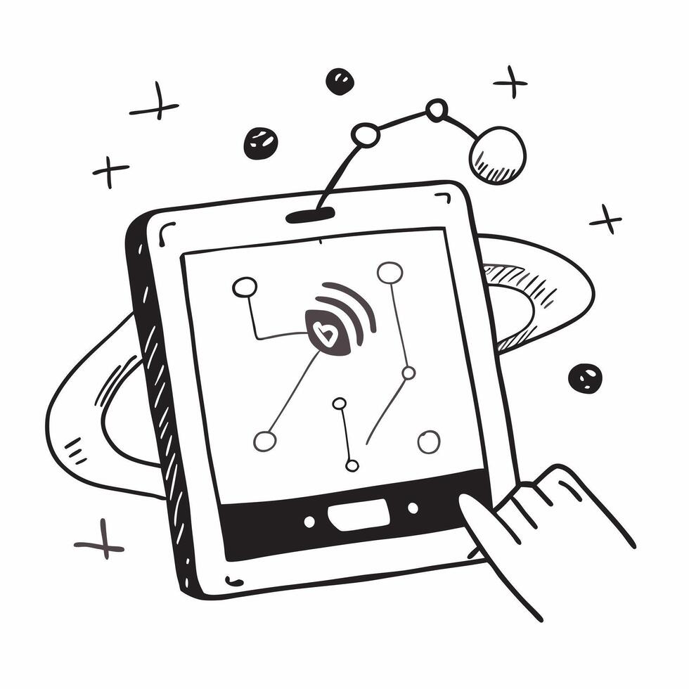 Tablet with Holographic IoT Icon and Connectivity Icon concept as A photo depicting a tablet with a glossy glowing holographic IoT icon and connectivity icon The objects are posit Dynamics vector