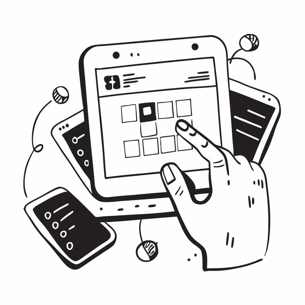 Tablet with Holographic Medical Meeting Icon and Calendar Icon concept as A photo featuring a tablet with a glossy glowing holographic medical meeting icon and calendar icon The o Dynamics vector