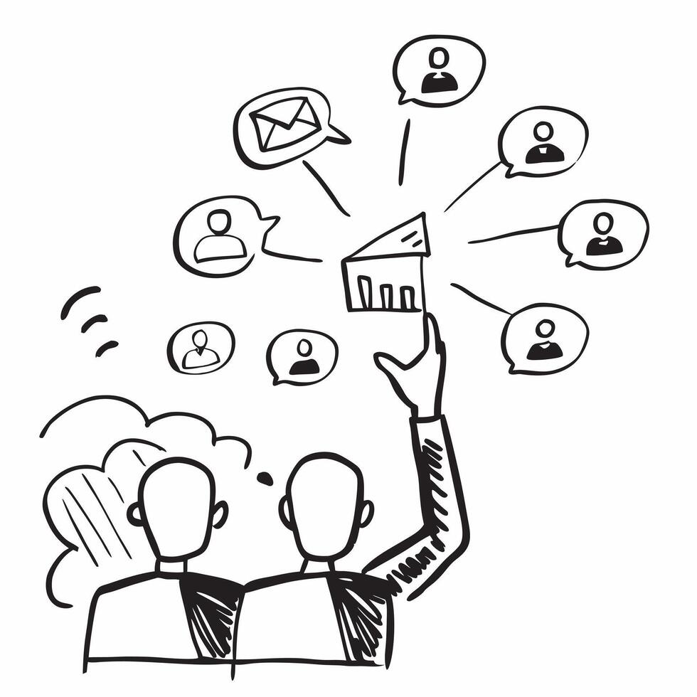 Team leader with email discussion concept as A team leaders profile blended with an email discussion symbolizing leadership and communication through emails Perfect for business a Dynamics vector