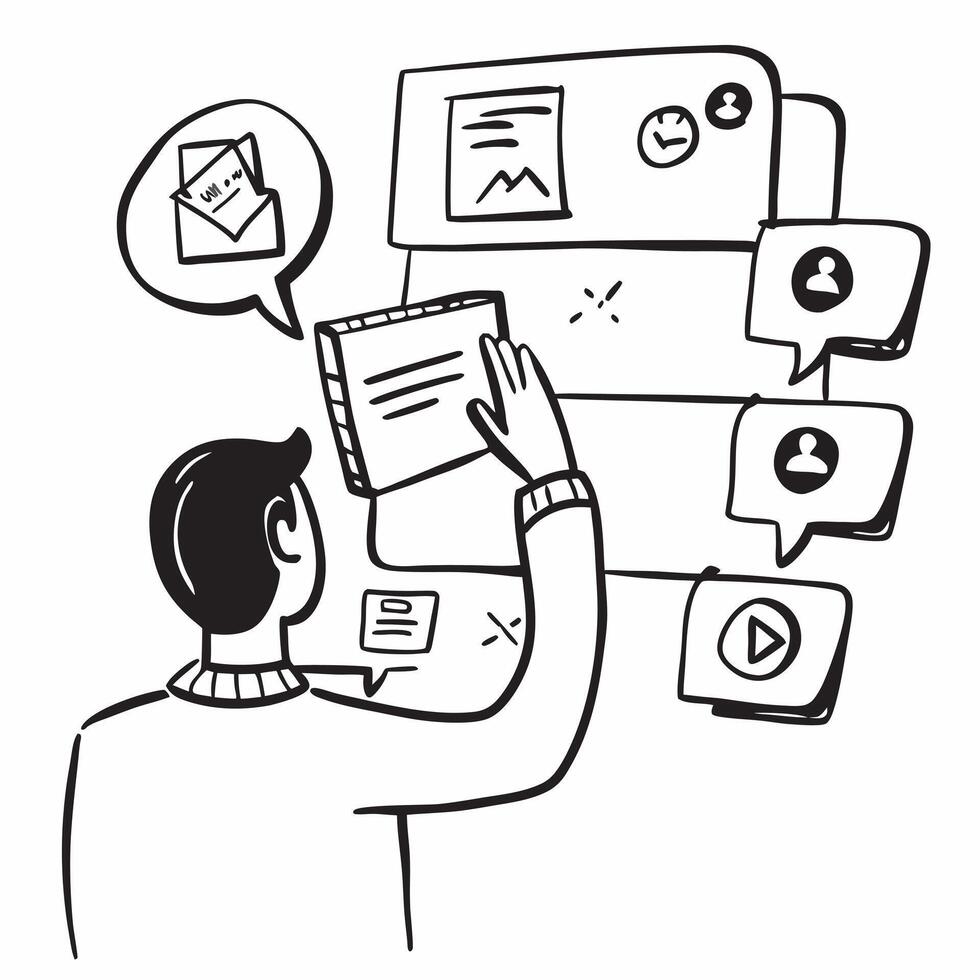 Team leader with email notifications concept as A team leaders profile blended with email notifications symbolizing efficient communication and leadership through emails Perfect f Dynamics vector