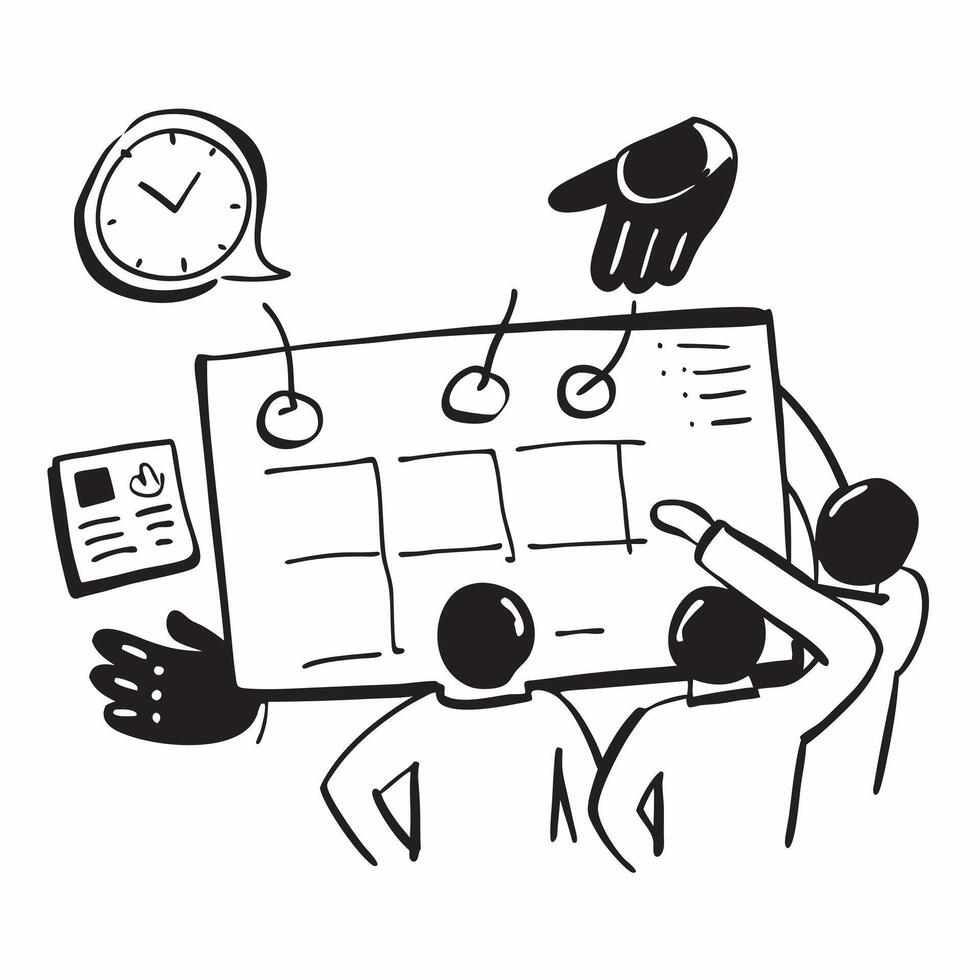 Team planning session concept as A team planning session blended with calendar imagery symbolizing organization and goal setting in the workplace Perfect for corporate and motivat Dynamics vector