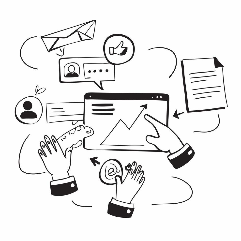 Team with email collaboration concept as A teams profile blended with email collaboration symbolizing teamwork and communication through emails Perfect for business and team build Dynamics vector