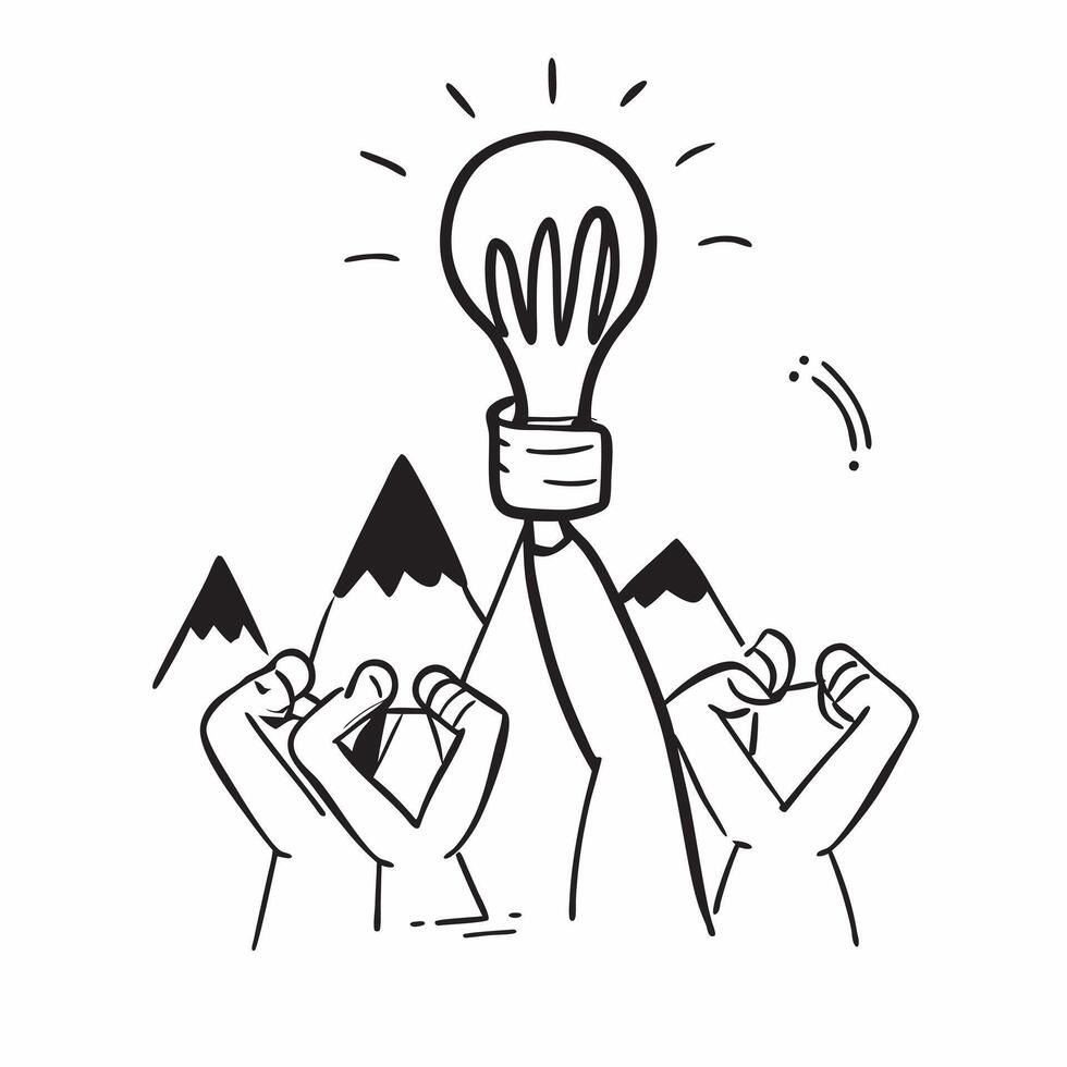Team with inspiring leader concept as A team with an inspiring leader blended with mountain peak imagery symbolizing motivation and leadership in the workplace Ideal for corporate Dynamics vector