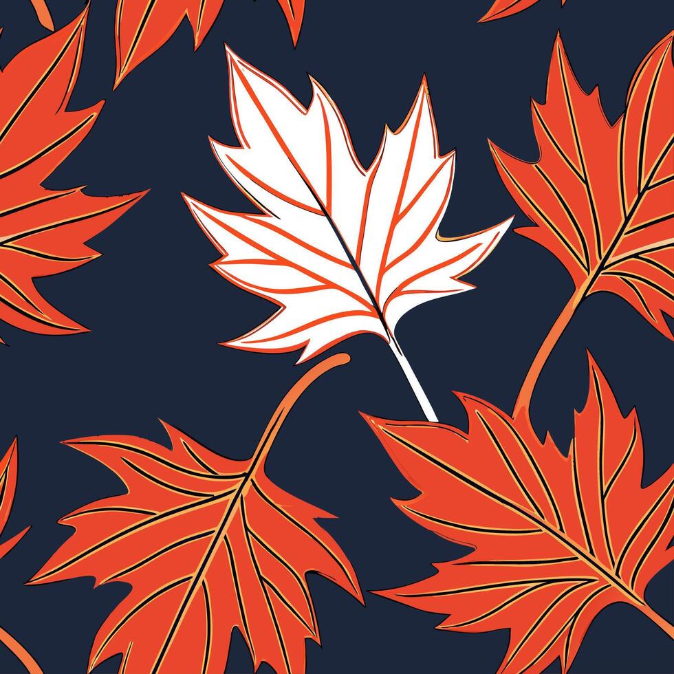 Thanksgiving leaves seamless pattern with rich autumn colors of red orange and yellow for a warm harvest inspired look concept as Warm Thanksgiving pattern with red orange and yell Dynamics Set 16 vector