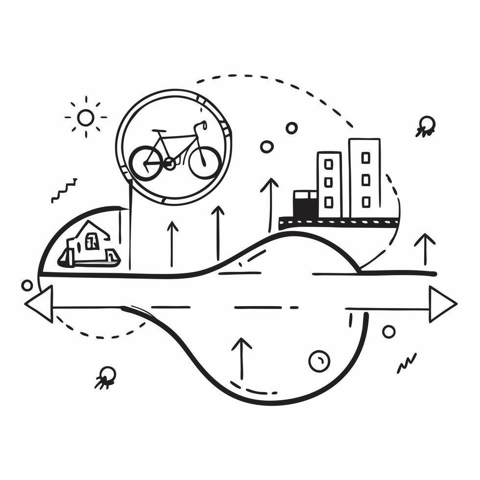 Top view of a cityscape with overlay of tech symbols symbolizing digital transformation in double exposure with copy space concept as A top view of a cityscape blended with tech s Dynamics vector