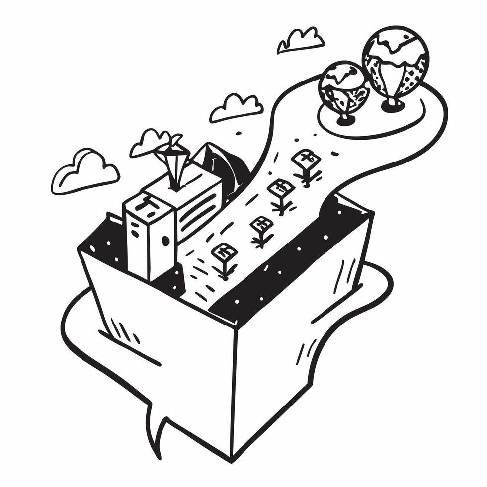 Top view of a city with overlay of green spaces symbolizing sustainable urban planning in double exposure with copy space concept as A top view of a city blended with green spaces Dynamics vector