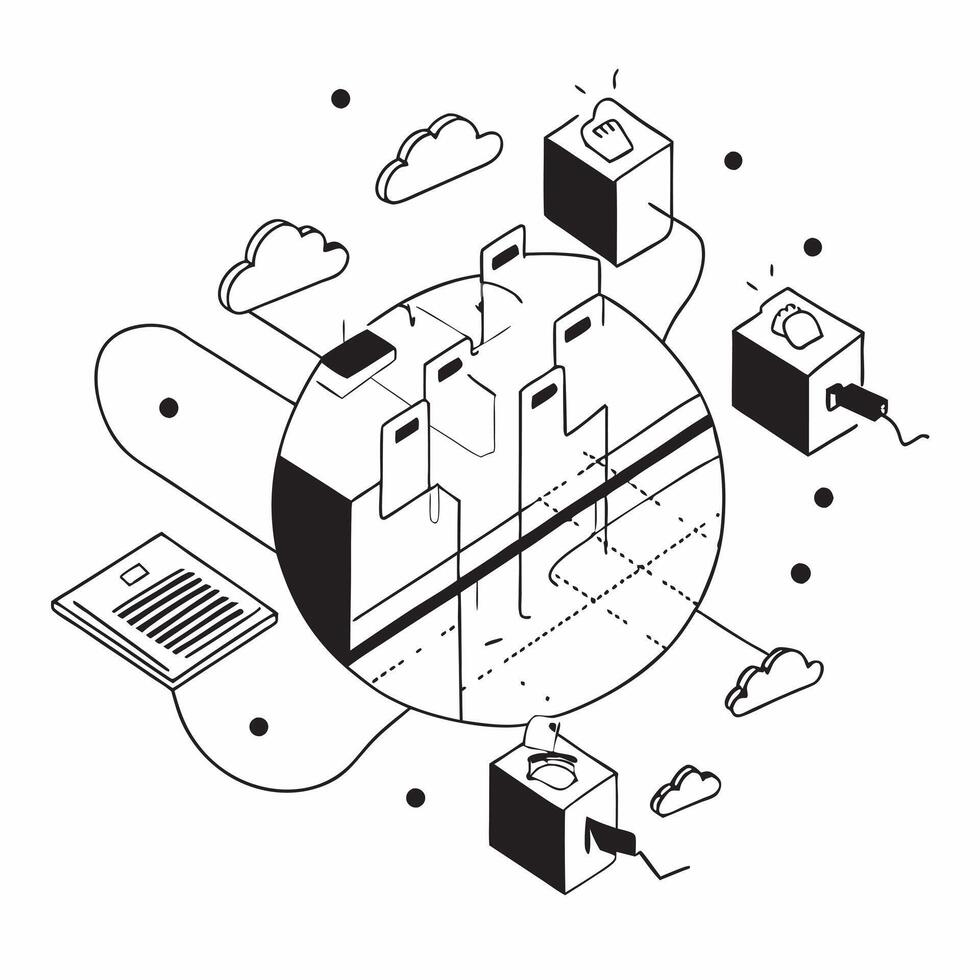 Top view of a city with smart grid overlay symbolizing intelligent infrastructure in double exposure with copy space concept as A top view of a city blended with a smart grid repr Dynamics vector