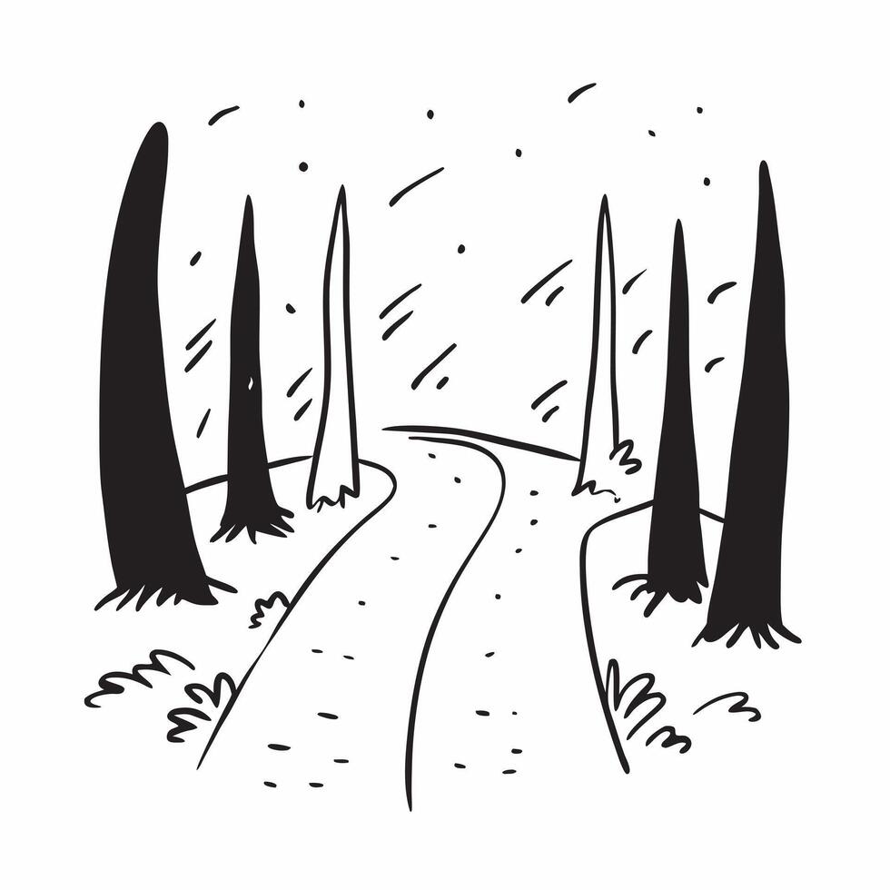 Tranquil forest path in summer concept as A peaceful forest path shaded by tall trees with dappled sunlight filtering through perfect for business presentations needing a serene an Dynamics vector