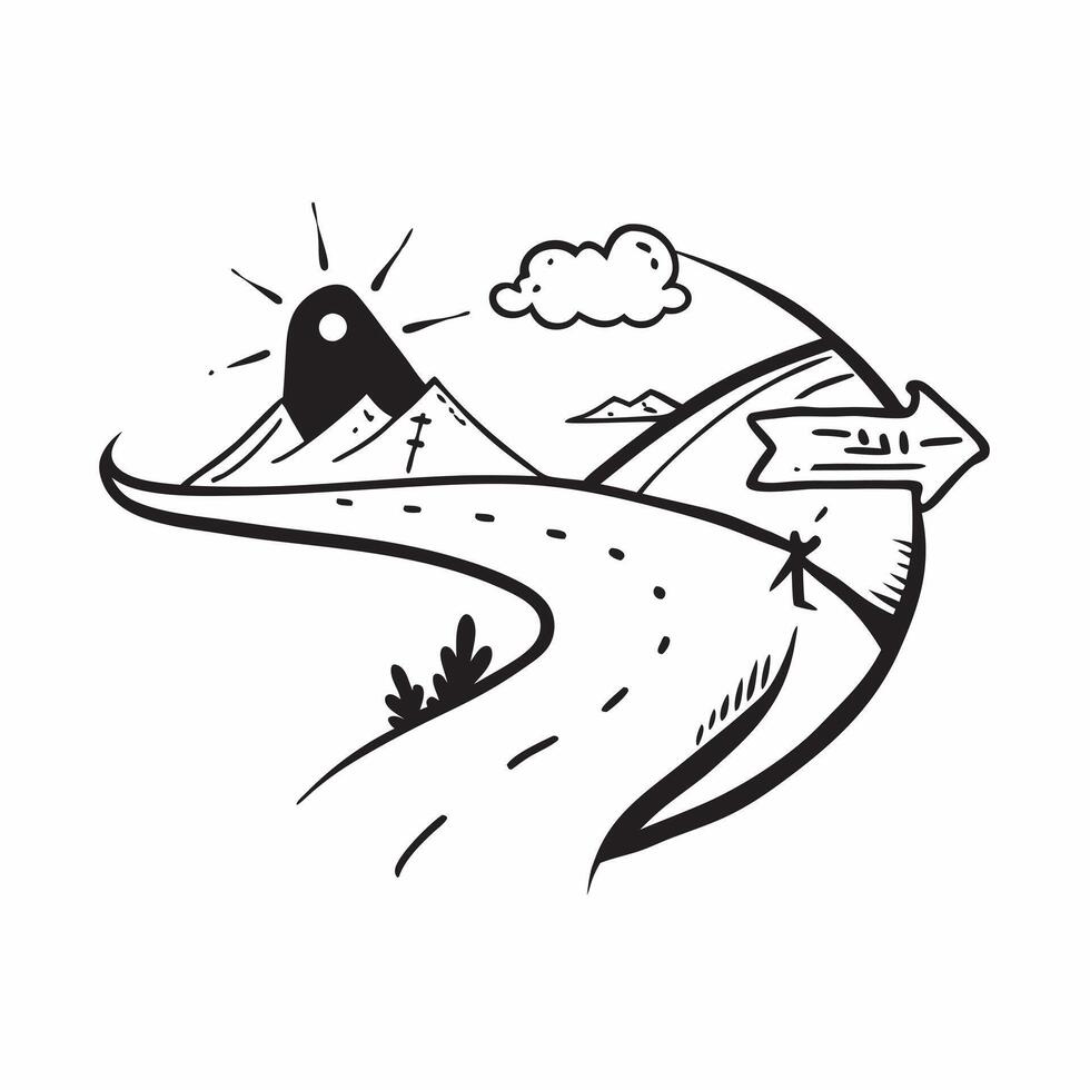 Travelers silhouette with a horizon concept as A travelers silhouette blended with a horizon representing hope and the journey to new destinations Ideal for travel and adventure a Dynamics vector