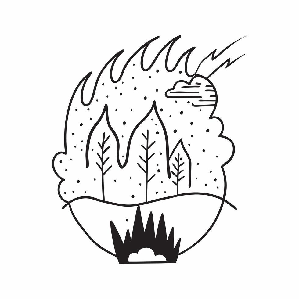 Tree with deforestation imagery concept as A trees profile blended with deforestation imagery symbolizing the impact of climate change on forests Ideal for environmental and conse Dynamics vector